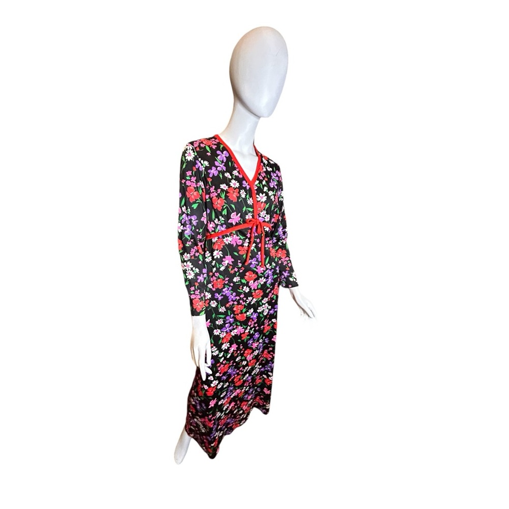 Vintage 60s 70s Floral Maxi Dress Size Medium - Picture 3 of 11